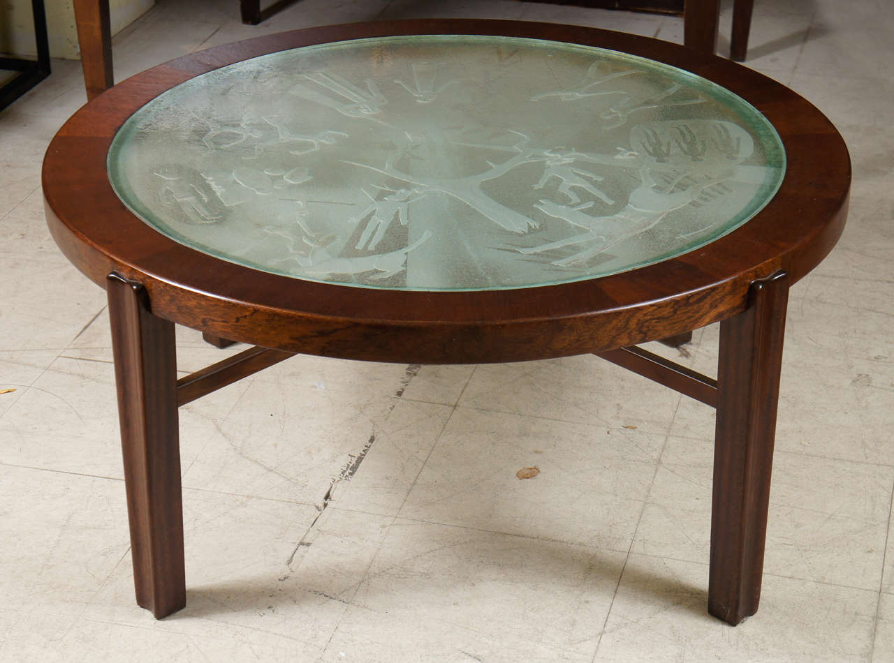 etched glass coffee table