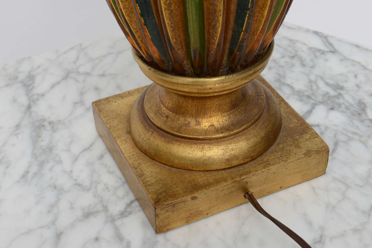 Feuille d'or Barovier & Taso lampe de Murano des années 1960 en vente