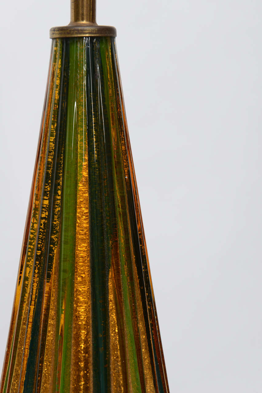 Gold Leaf Barovier & Taso Murano Lamp 1960s For Sale