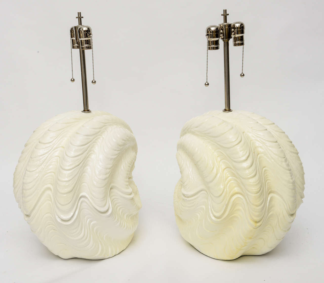 Mid-Century Modern Serge Roche Shell Lamps, Oversized from the 1960s