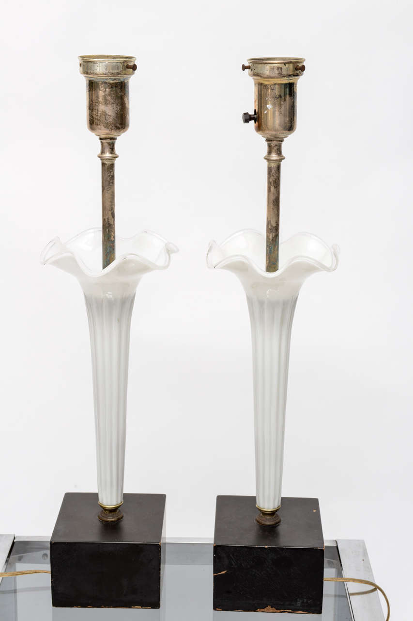 Mid-Century Modern Murano Floriform Lamps 1960s For Sale