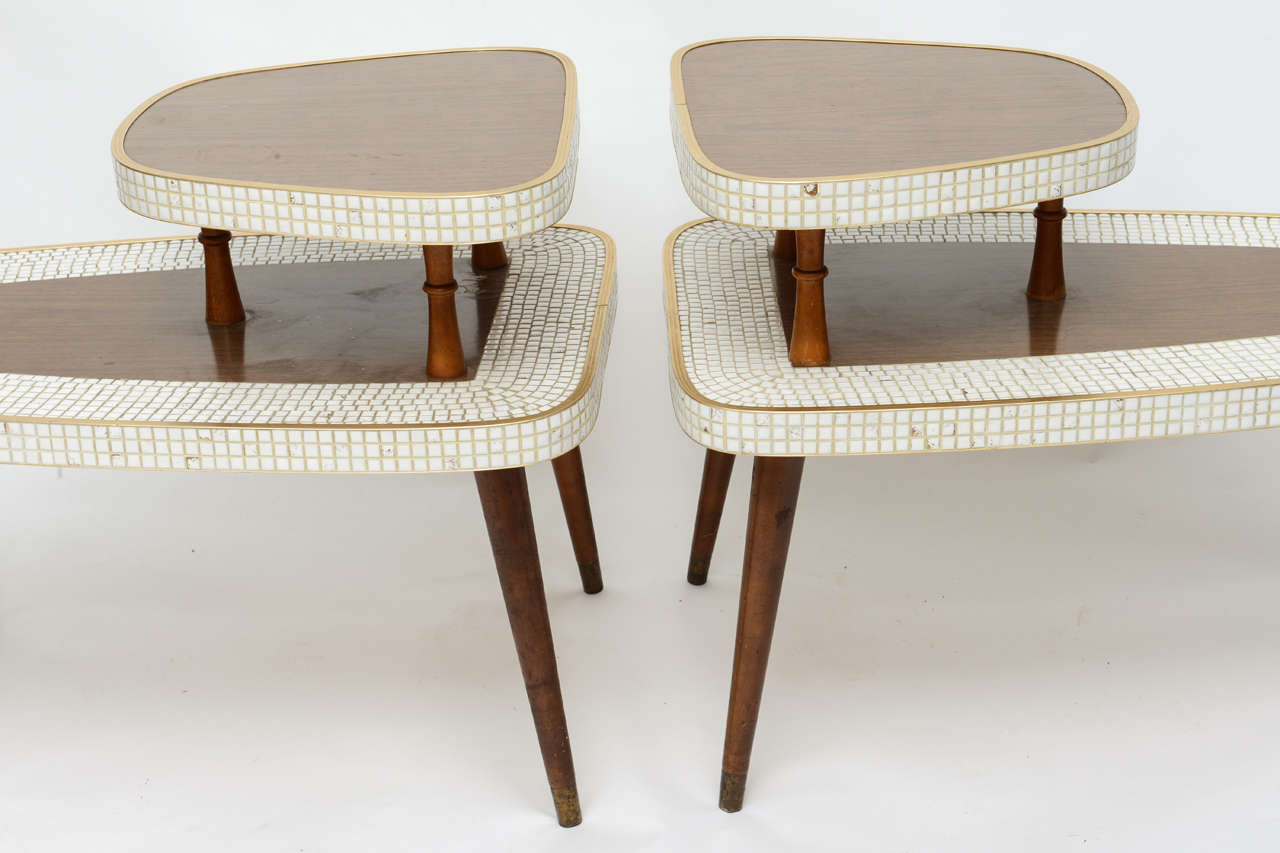 Lane Tile 2 Tiered Side Tables 1970s at 1stDibs 70s side table, 70's