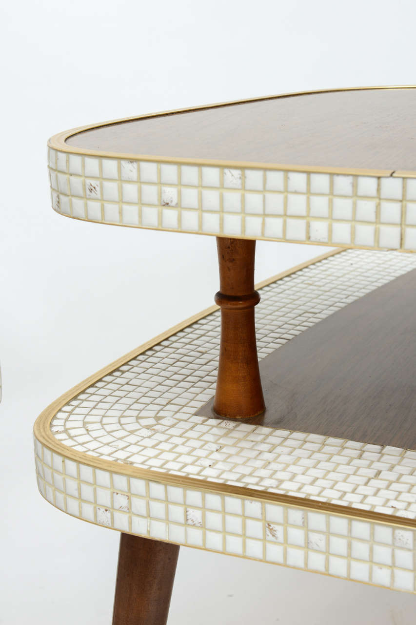 Lane Tile 2 Tiered Side Tables 1970s at 1stdibs