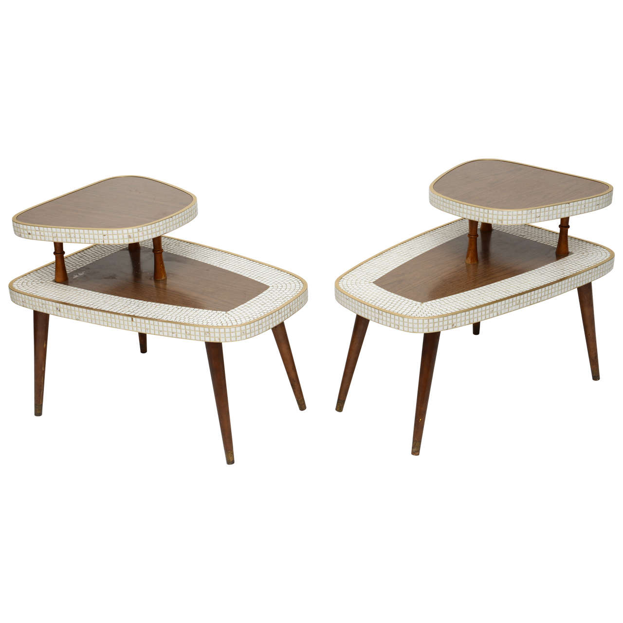 Lane Tile 2 Tiered Side Tables 1970s at 1stDibs 70s side table, 70's