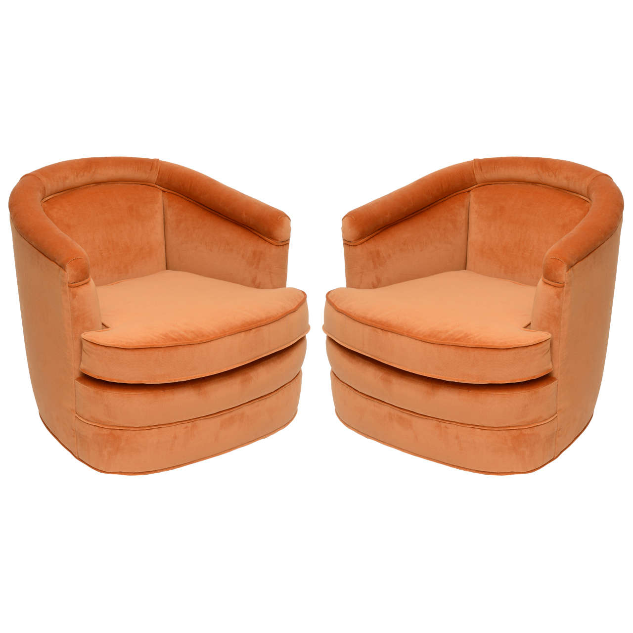 Harvey Probber Swivel Barrell Back Club Chairs 1960s at 1stDibs