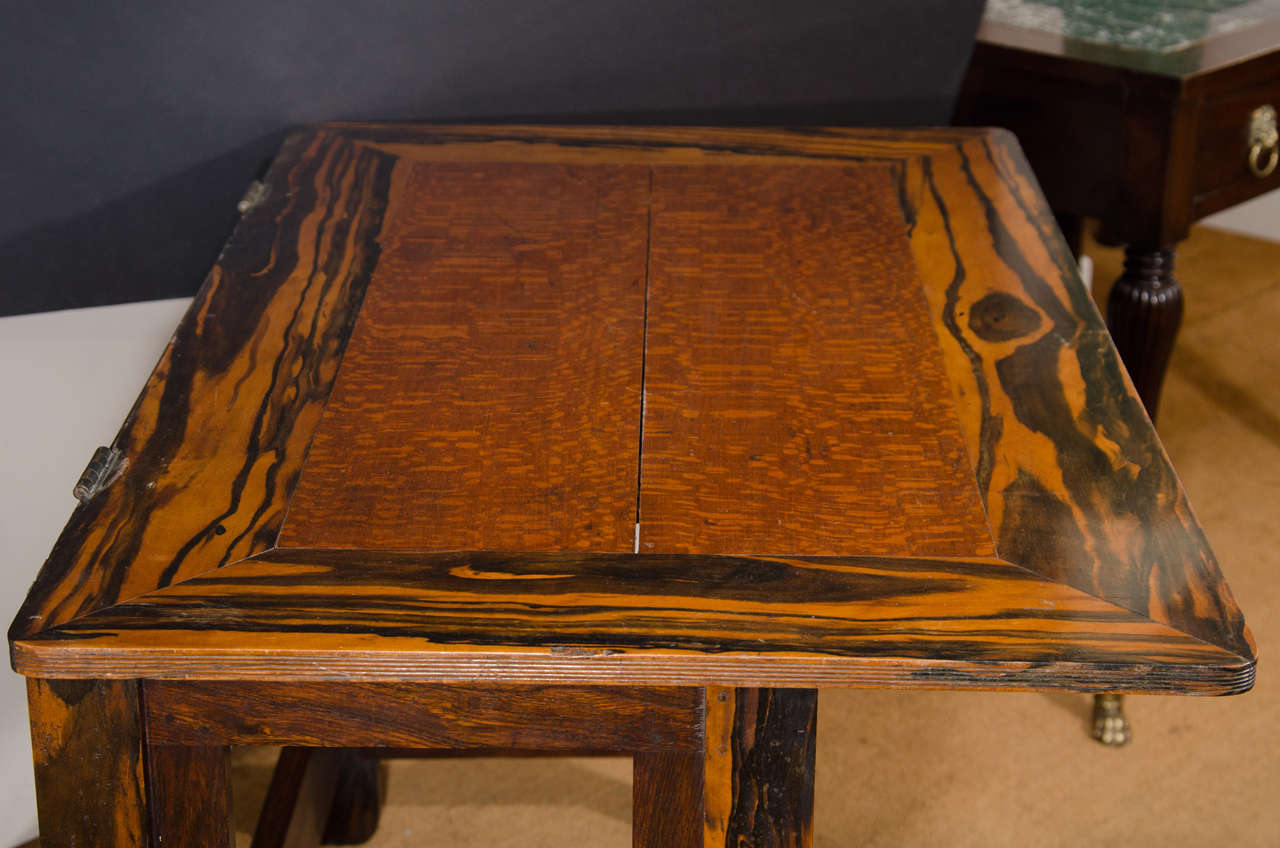 Aesthetic Movement A Unique Anglo-Indian Calamander and Oak Campaign Writing Table