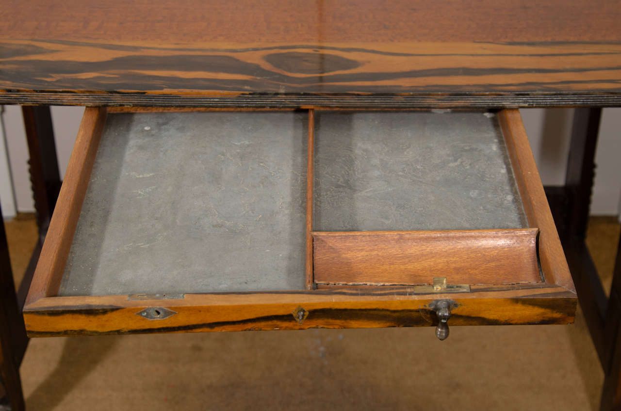 A Unique Anglo-Indian Calamander and Oak Campaign Writing Table 1