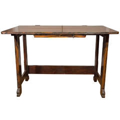 Vintage A Unique Anglo-Indian Calamander and Oak Campaign Writing Table
