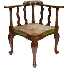 Antique Dutch Painted Corner Chair