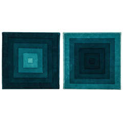 A Pair of Cotton Velvet 'Square' Hangings by Verner Panton for Mira-X