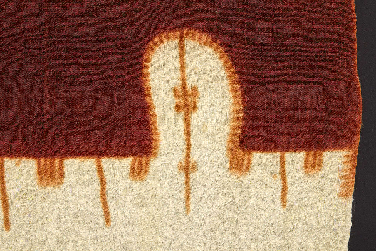 Antiker antiker Berber Henna-gefärbter Zeremonienkopf-Schal für Frauen (Stammeskunst) im Angebot