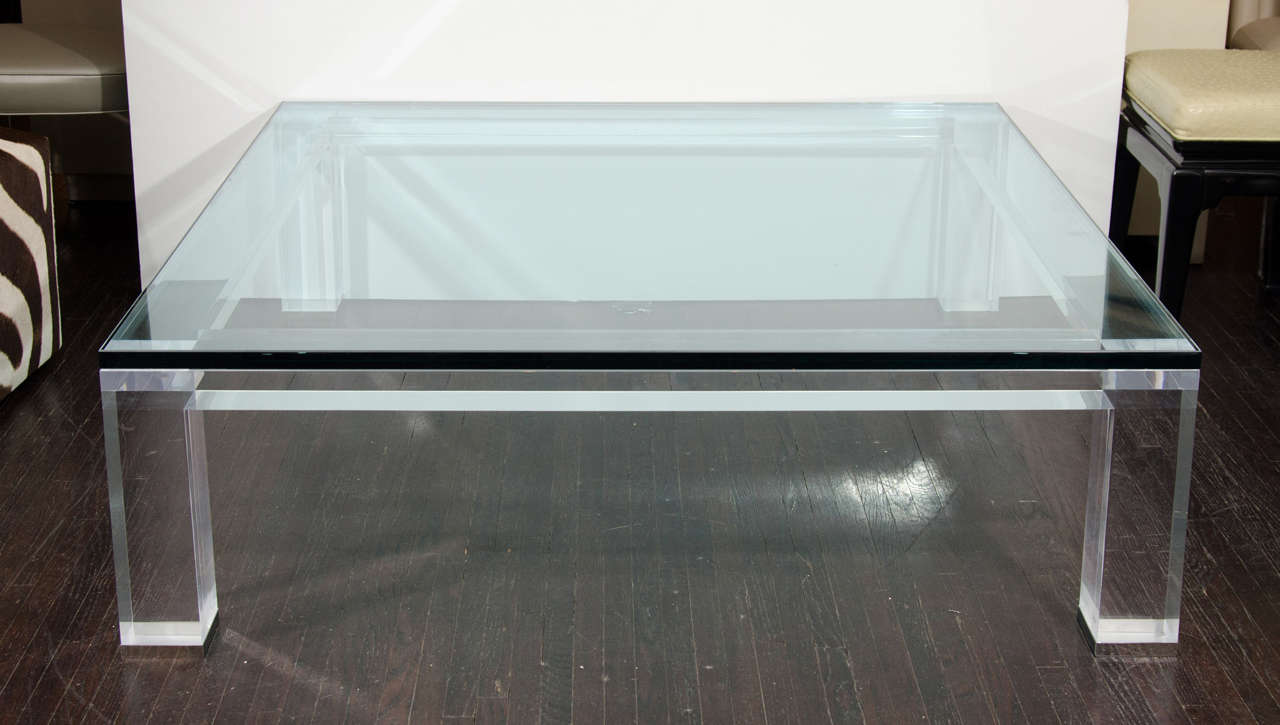 Custom Lucite coffee table with 1