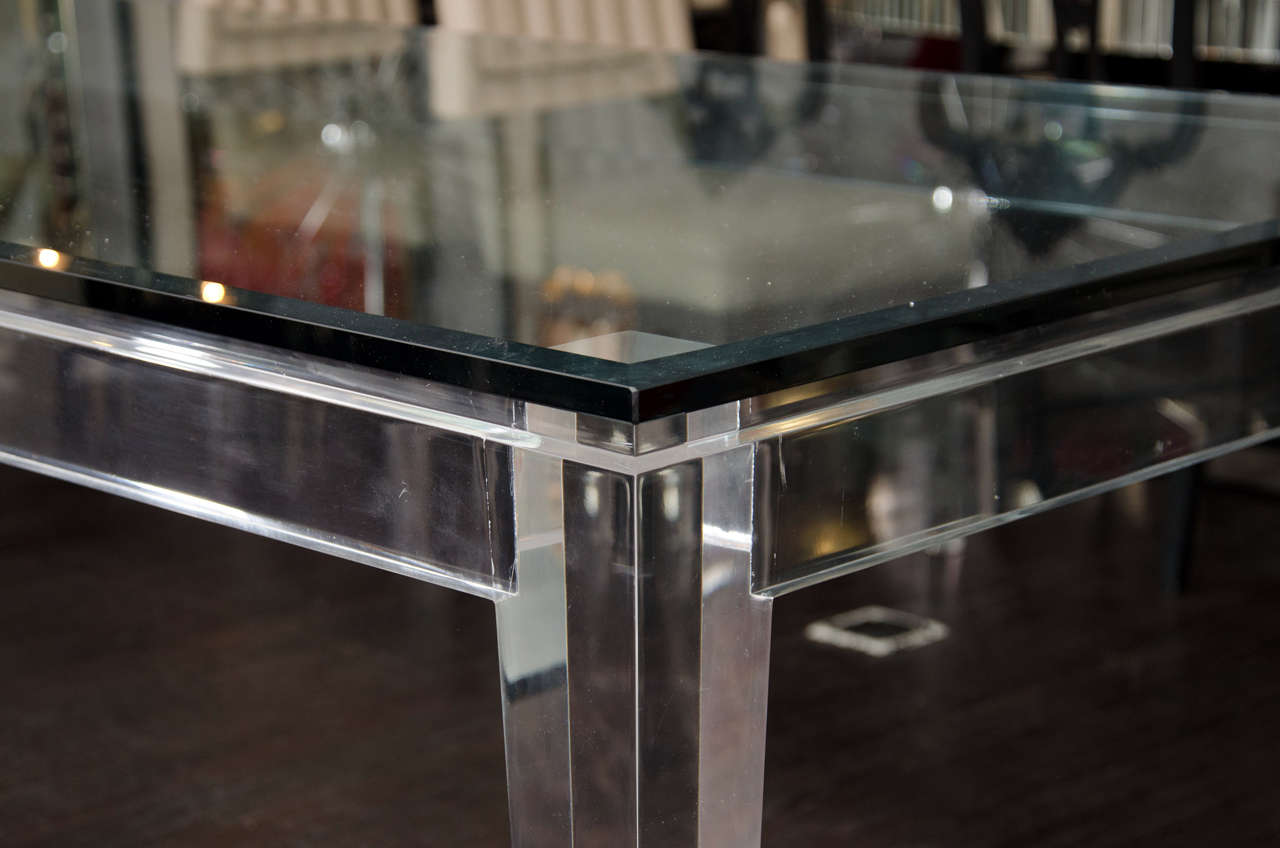 Glass Lucite Dining Table