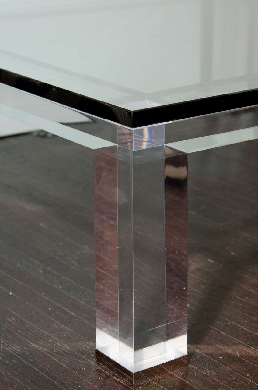 Custom Lucite and Glass Coffee Table For Sale at 1stDibs custom glass