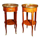 pr of late 19th c Transitional Louis XVI side tables