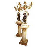 Pair 19th Century magnificent cherub candelabrum
