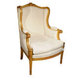 19th c  Louis XVI wing chair