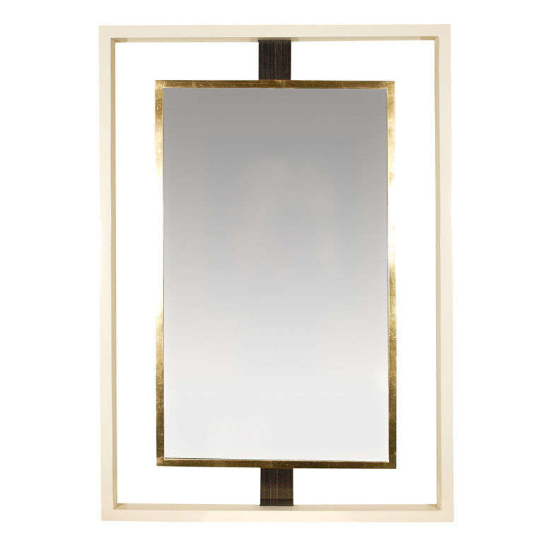 Paul Marra Negative Space Mirror with Horse Hair For Sale