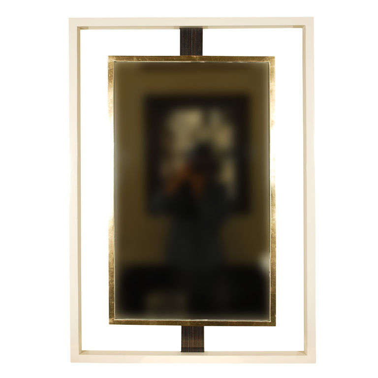 Paul Marra Negative Space Mirror with Horse Hair In Excellent Condition For Sale In Los Angeles, CA