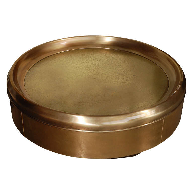 Brass Mastercraft Round Cocktail Table