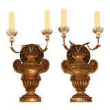 Pair of Brass Urn Shapped Wall Lights