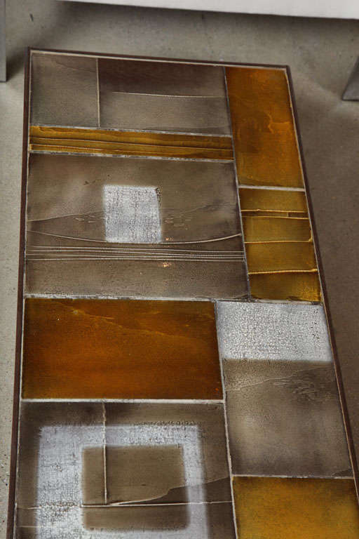 Painted Coffee Table by Roger Capron with Lava Tiles