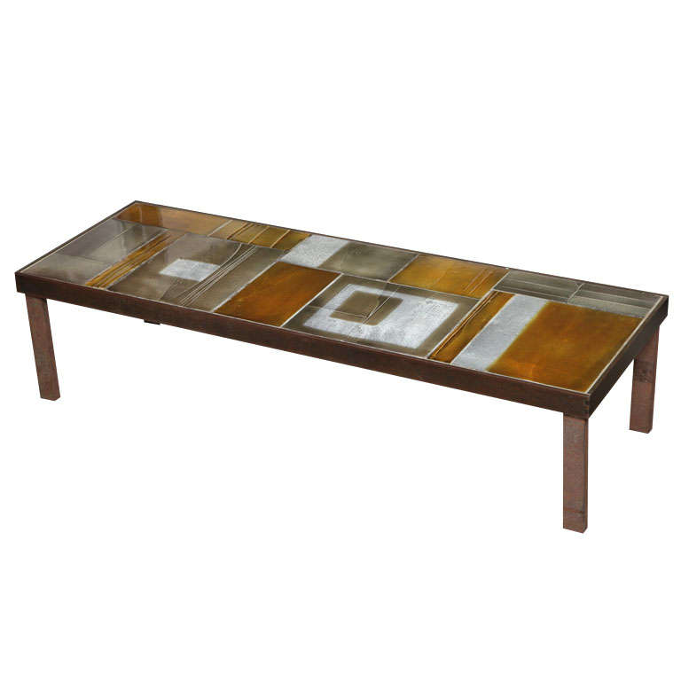 Coffee Table by Roger Capron with Lava Tiles