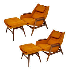 Adrian Pearsall Lounge chairs w/ ottomans