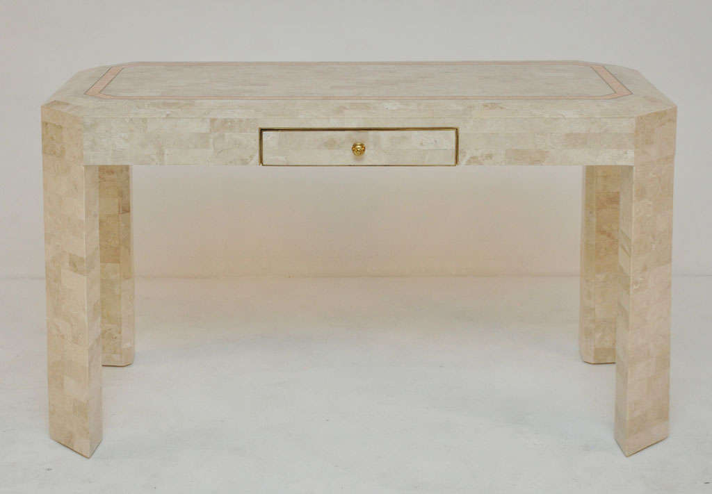 Maitland-Smith stone vanity/desk w/ mirror