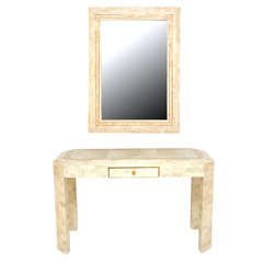 Maitland-Smith stone vanity/desk w/ mirror