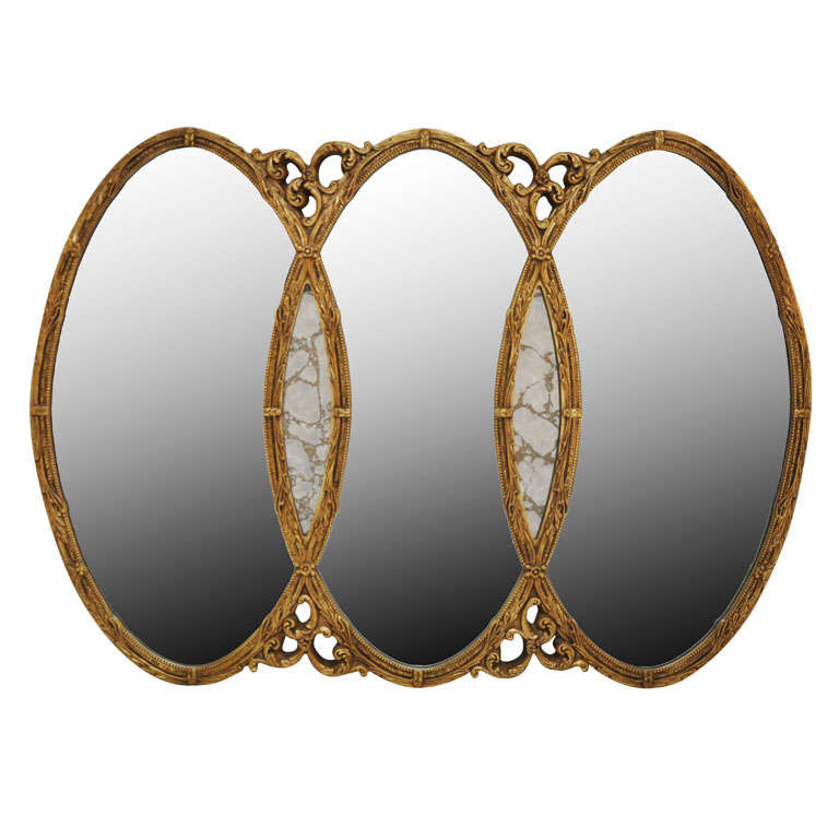 Triple Oval Mirror Vintage 5 For Sale on 1stDibs 3 ring mirror