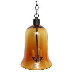 Amber Bell Jar Lantern