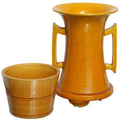 Vintage Yellow Ochre Pottery Set