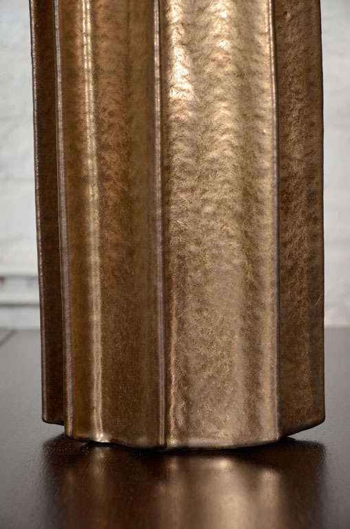 Contemporary Handmade stoneware table lamp by Pamela Sunday.
