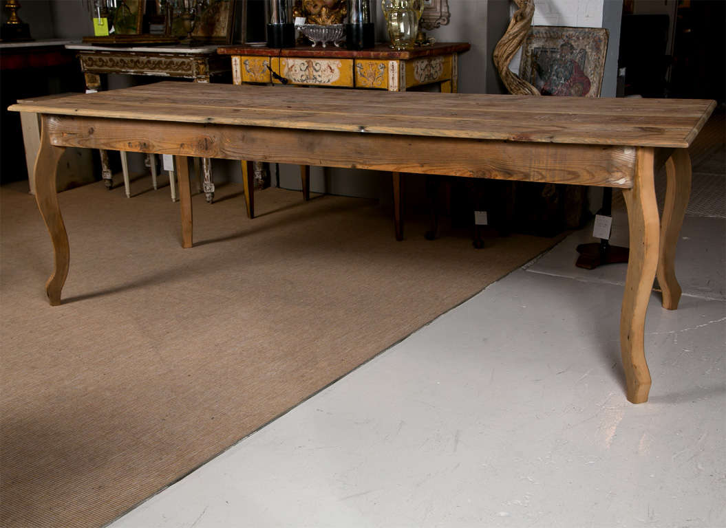 20th Century Farm Table with Reclaimed Boards