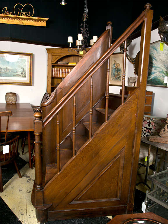 19th Century 1890's Library Steps on Wheels