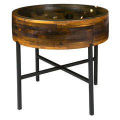 Wine Tasting/Cocktail Table Made From Industrial Wine Press
