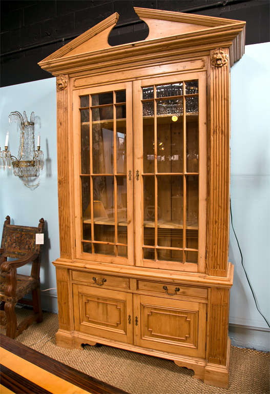 20th Century English Pine Two-Part Bookcase
