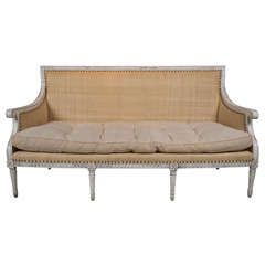 Oly Studio Directoire Style White Painted Settee