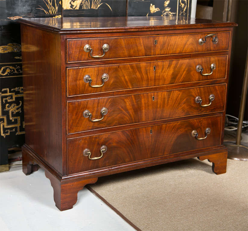 Mahogany English Chest of Drawers with Pull Out Desk at 1stDibs