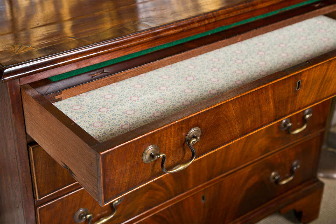 Mahogany English Chest of Drawers with Pull Out Desk at 1stDibs