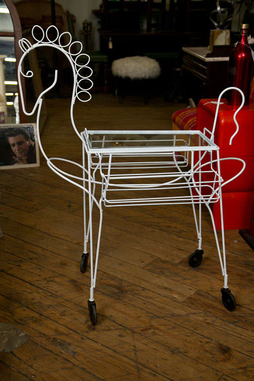Frederick  Weinberg Horse  Bar  Cart For Sale 1