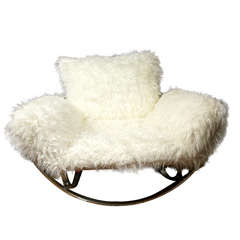 Stendig  Faux  Mongolian  Fur  Chrome  Lounge  Chair