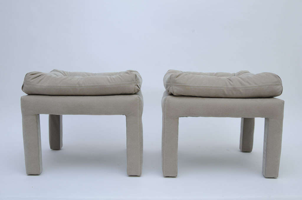 American PAIR Large Milo Baughman Tufted Parsons Benches