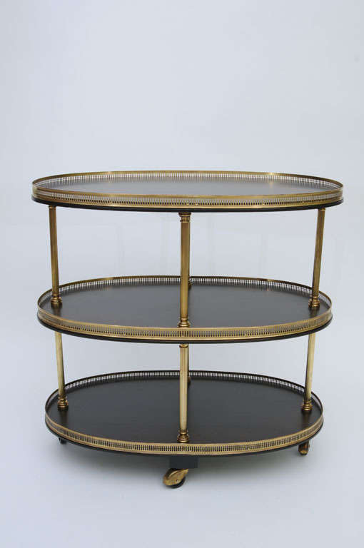 Elegant English Regency Style 3 Tier Tea Cart at 1stDibs