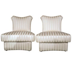 Pair of Slipper Chairs in the style of James Mont.