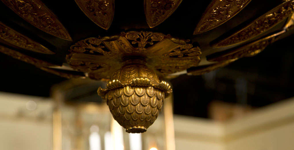 Lustre Empire Dor en bronze Bon état - En vente à Stamford, CT