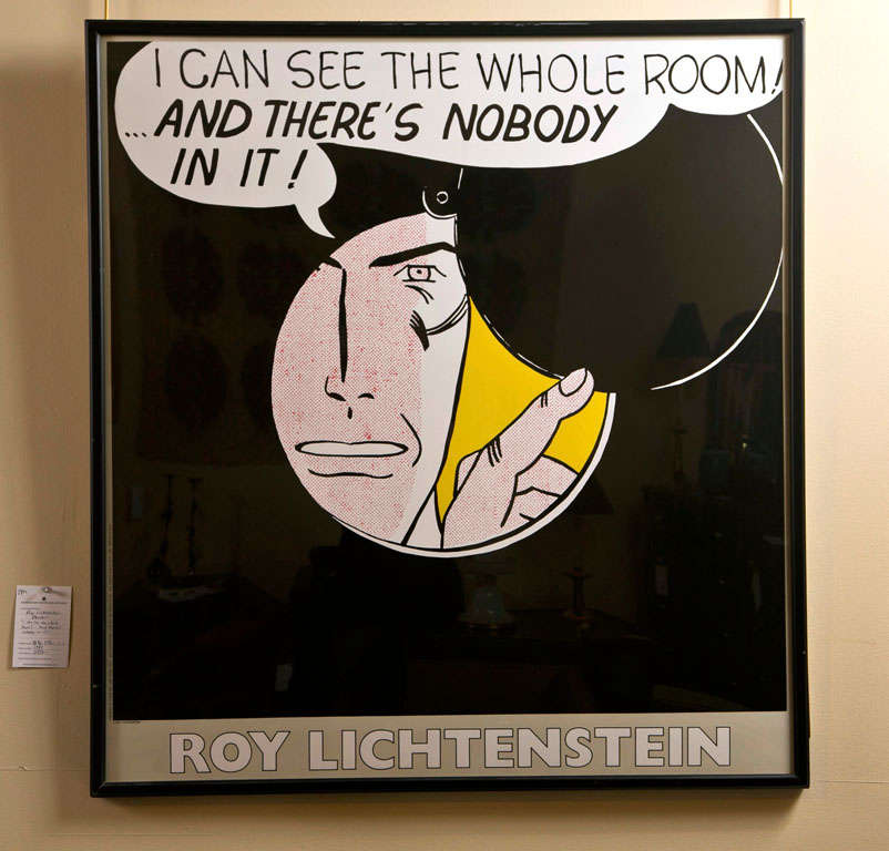 A framed poster of Roy Lichtenstein's 