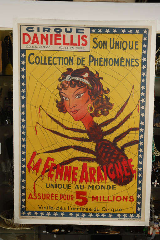 1930's French Circus Poster ---Spider Lady