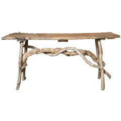 Driftwood Plank Console Table